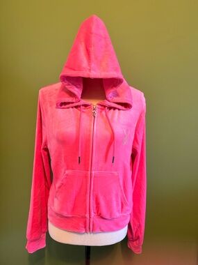 Bnwt PLAYBOY Bright Pink Velour Zip Hoodie